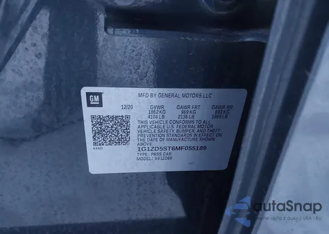 2021 Chevrolet Malibu Fwd Lt from USA, damaged, VIN 1G1ZD5ST6MF055189